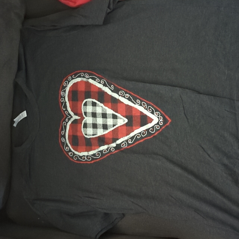 Buffalo plaid heart shirt